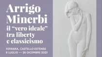 Locandina della mostra di Arrigo Minerbi al Castello Estense